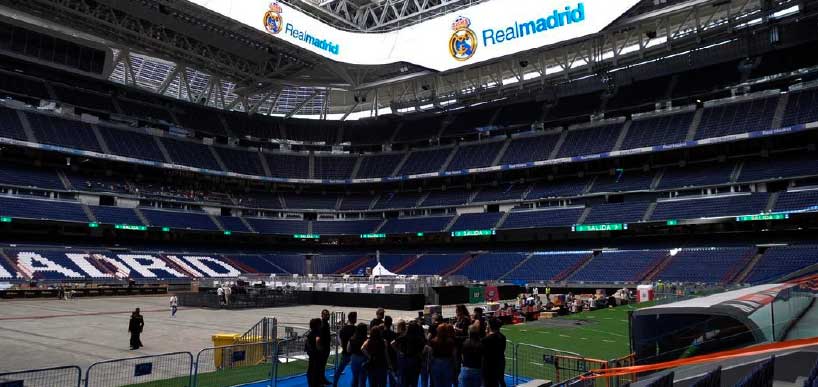 Prácticas en el estadio Santiago Bernabéu